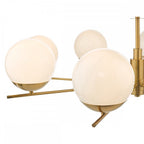 BOM0835 Bombazine 8 Light Pendant Natural Brass Opal Glass