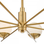 BOM0835 Bombazine 8 Light Pendant Natural Brass Opal Glass