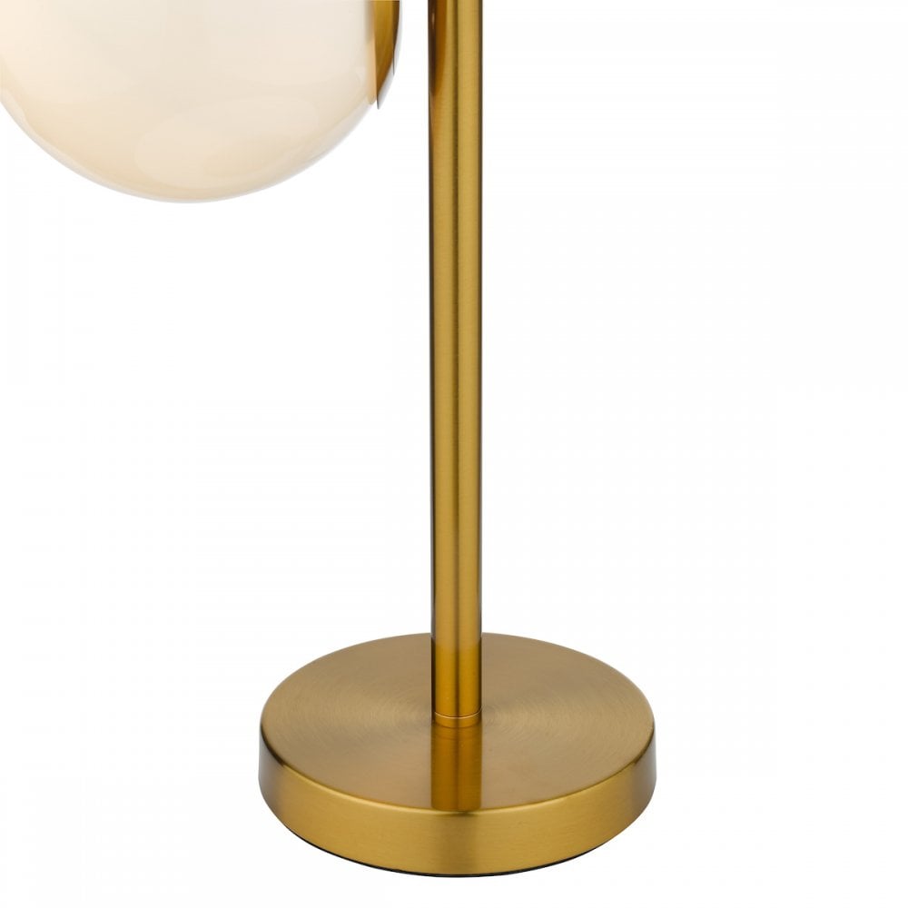 BOM4235 Bombazine 2 Light Table Lamp Natural Brass Opal Glass