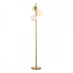 BOM4935 Bombazine 3 Light Floor Lamp Natural Brass Opal Glass