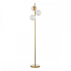 BOM4935 Bombazine 3 Light Floor Lamp Natural Brass Opal Glass