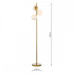 BOM4935 Bombazine 3 Light Floor Lamp Natural Brass Opal Glass