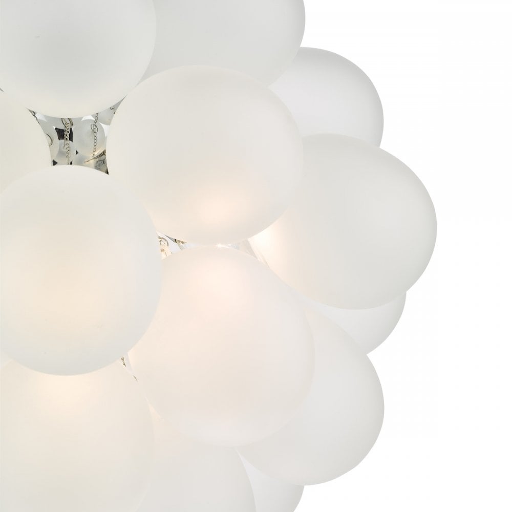 BUB0602 Bubbles 6 Light Pendant Polished Chrome Frosted Glass