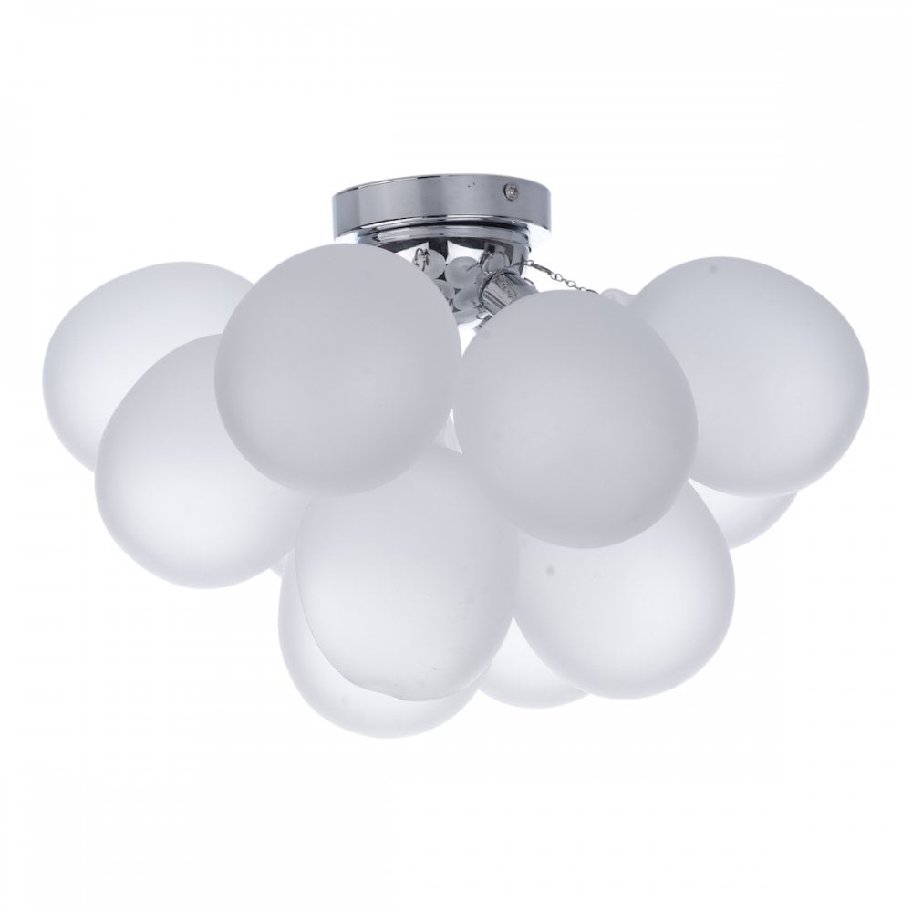 BUB5202 Bubbles 4 Light Flush Polished Chrome Frosted Glass