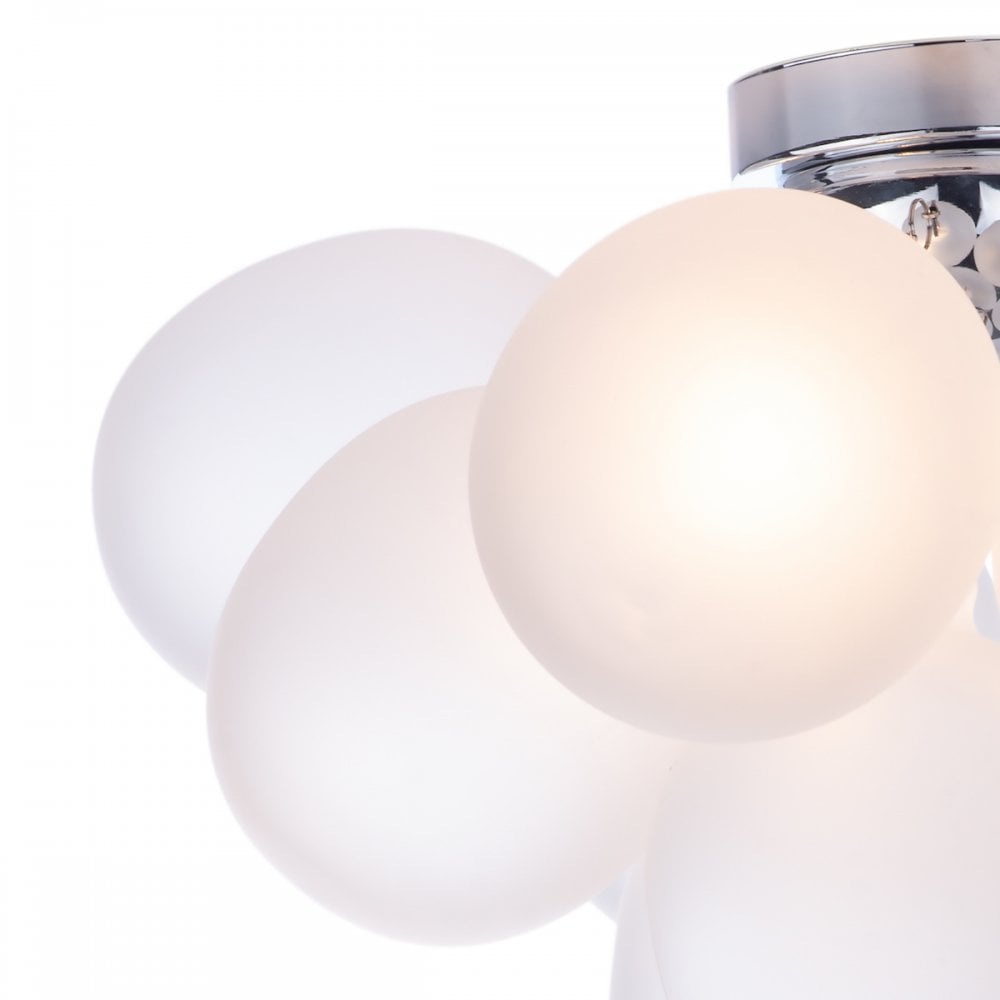 BUB5202 Bubbles 4 Light Flush Polished Chrome Frosted Glass