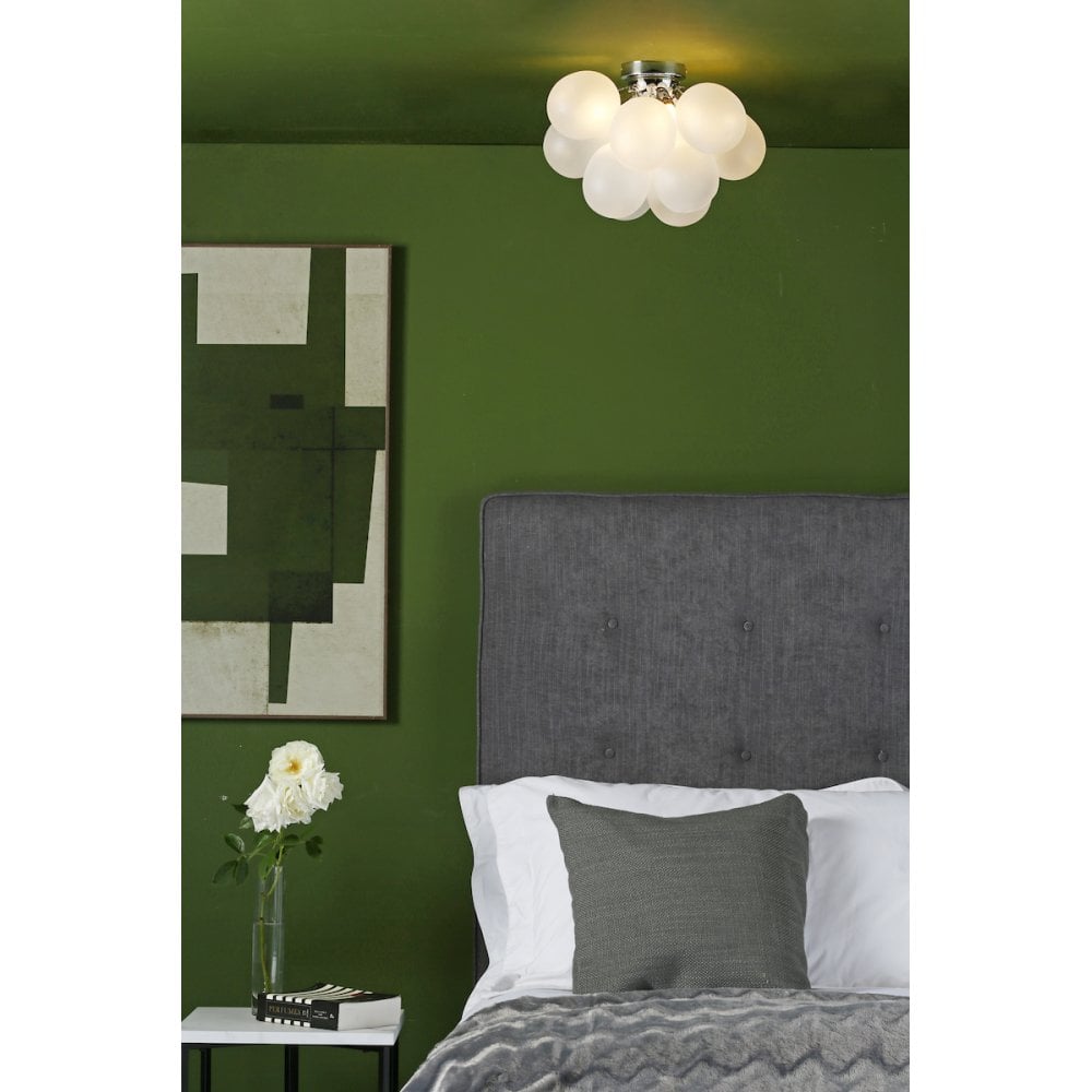 BUB5202 Bubbles 4 Light Flush Polished Chrome Frosted Glass