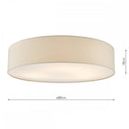 CIE4801 Cierro 6 Light Flush Taupe With Diffuser 80cm