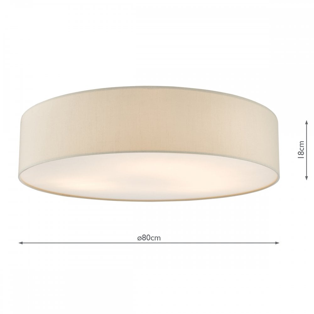 CIE4801 Cierro 6 Light Flush Taupe With Diffuser 80cm