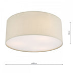 CIE5201 Cierro 3 Light Flush Taupe With Diffuser 40cm