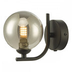 CRA0722-01 Cradle 1 Light Wall Light Matt Black Smoked Glass