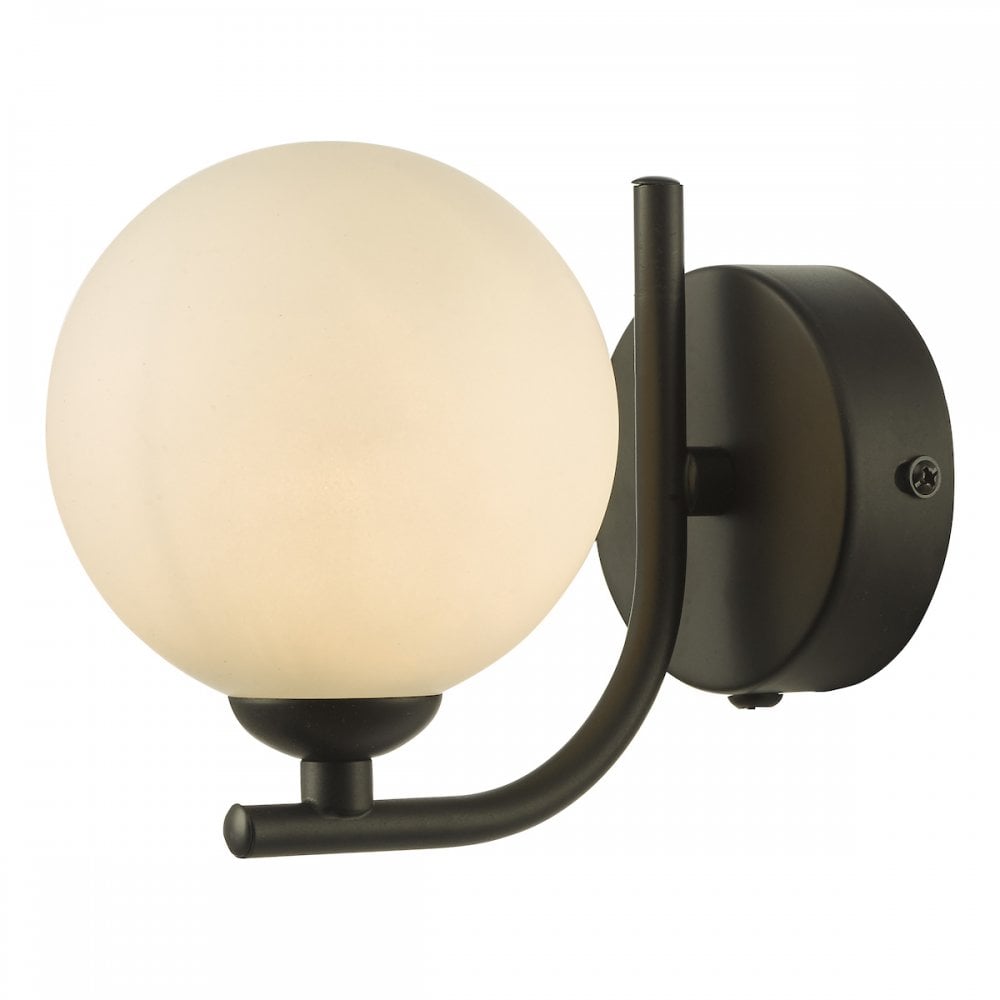 CRA0722-02 Cradle 1 Light Wall Light Matt Black Opal Glass