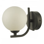 CRA0722-02 Cradle 1 Light Wall Light Matt Black Opal Glass