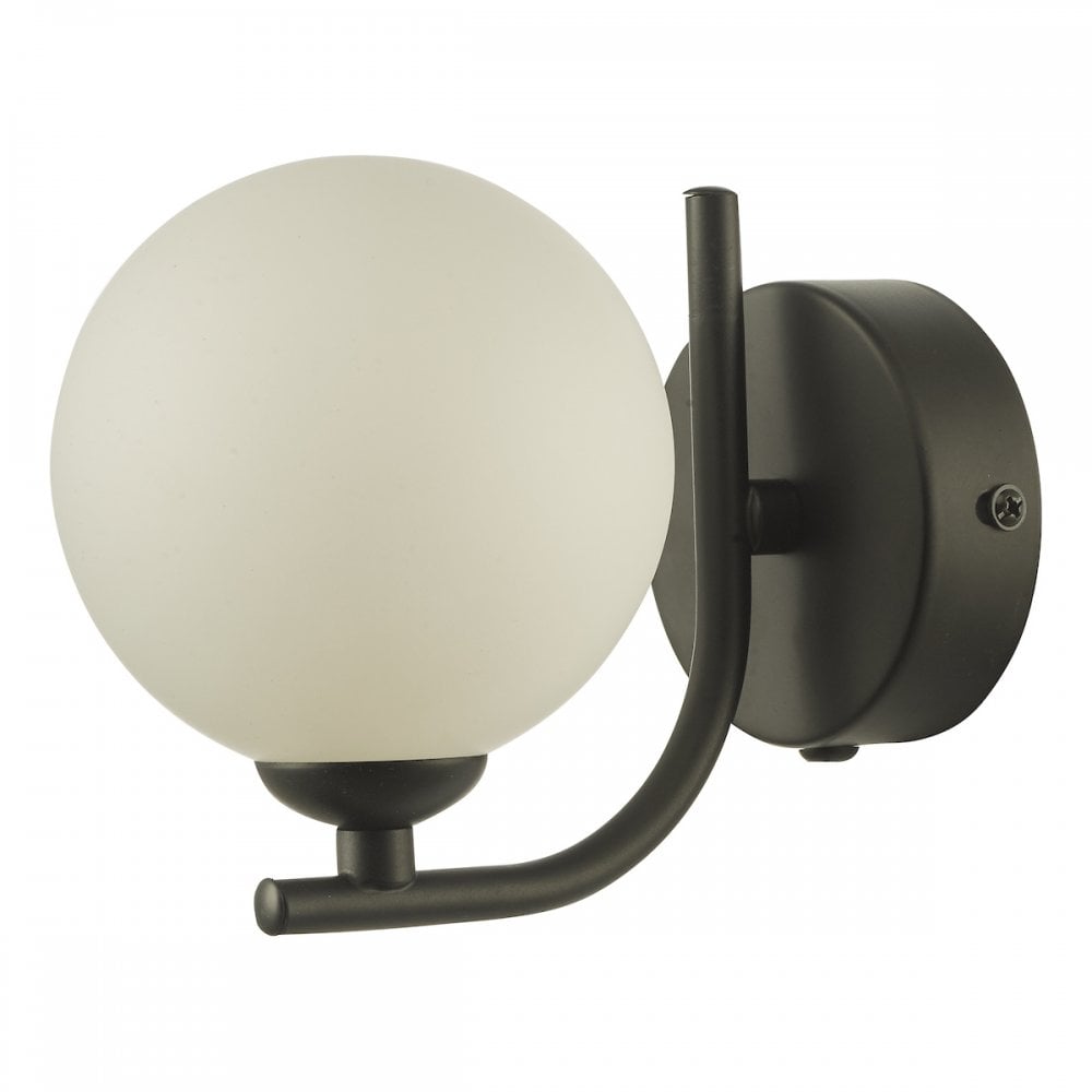 CRA0722-02 Cradle 1 Light Wall Light Matt Black Opal Glass