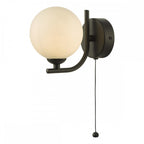 CRA0722-02 Cradle 1 Light Wall Light Matt Black Opal Glass