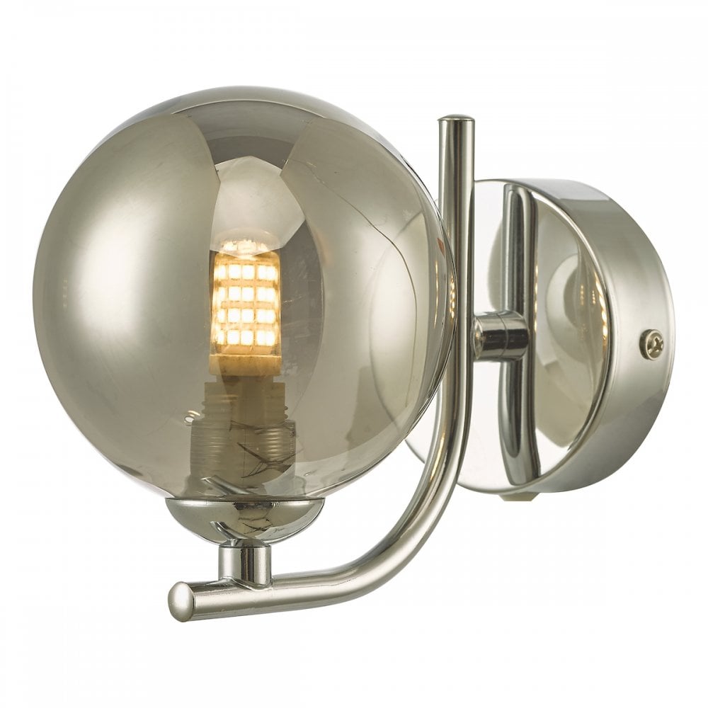 CRA0750-01 Cradle 1 Light Wall Light Polished Chrome Smoked Glass