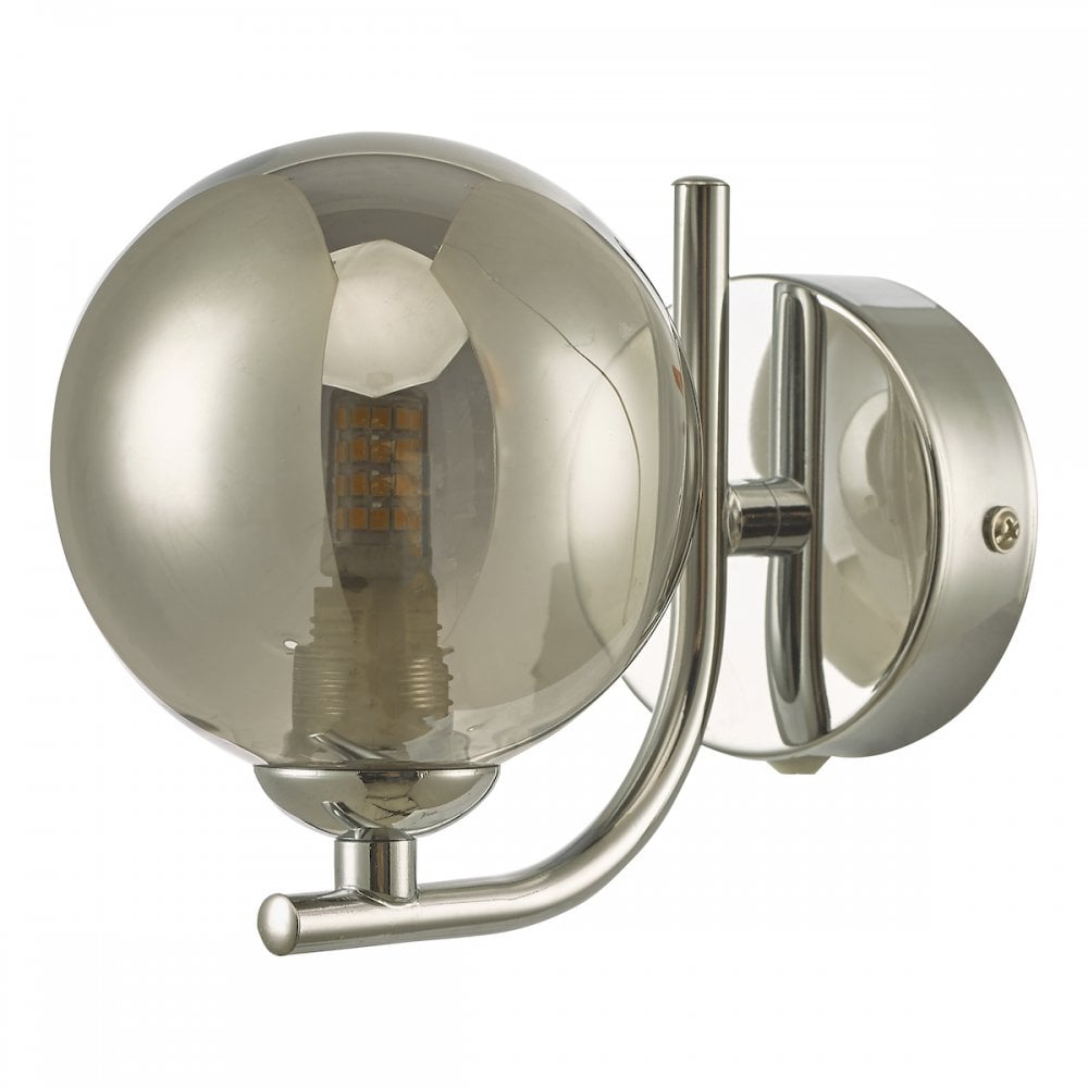 CRA0750-01 Cradle 1 Light Wall Light Polished Chrome Smoked Glass