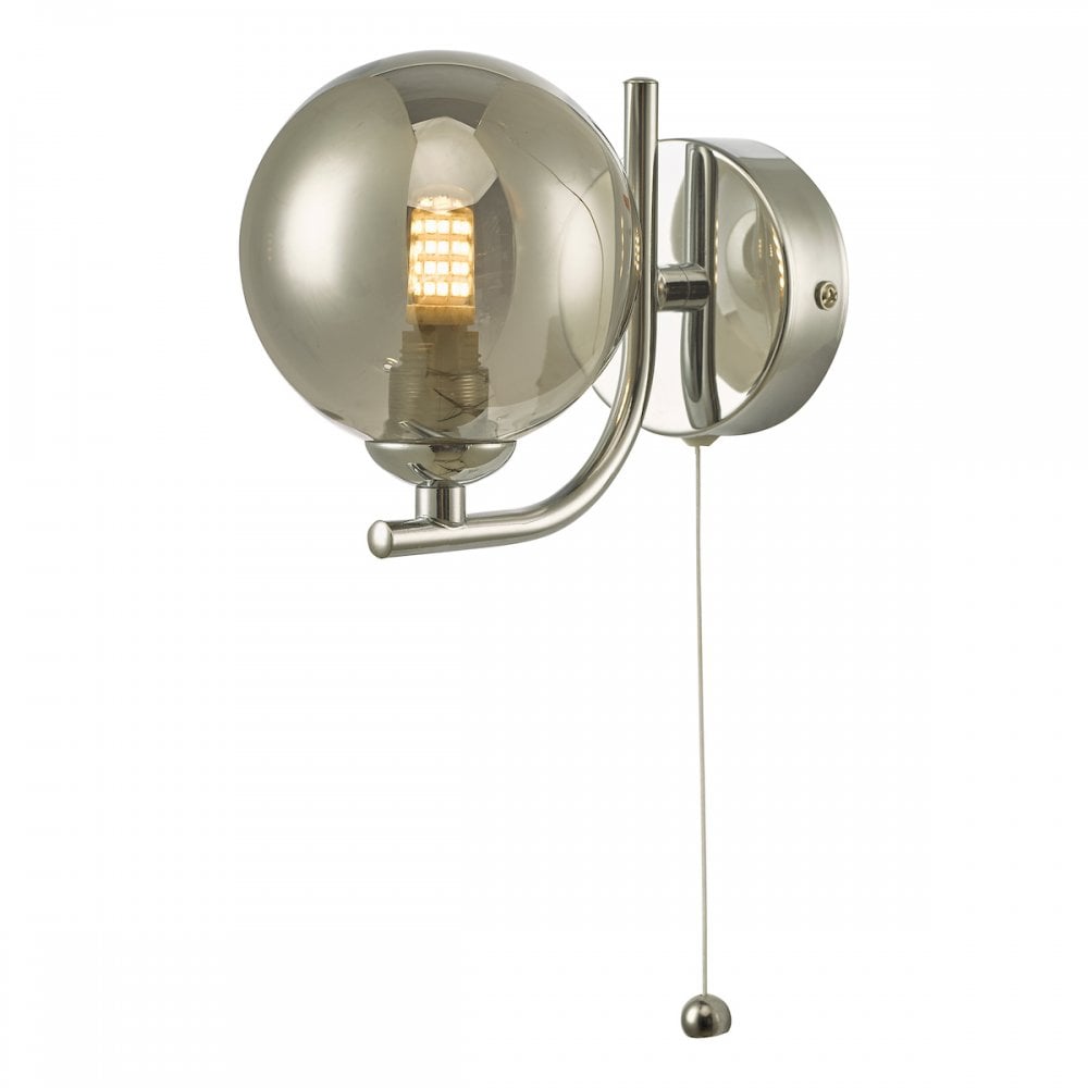 CRA0750-01 Cradle 1 Light Wall Light Polished Chrome Smoked Glass