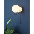 CRA0750-02 Cradle 1 Light Wall Light Polished Chrome Opal Glass
