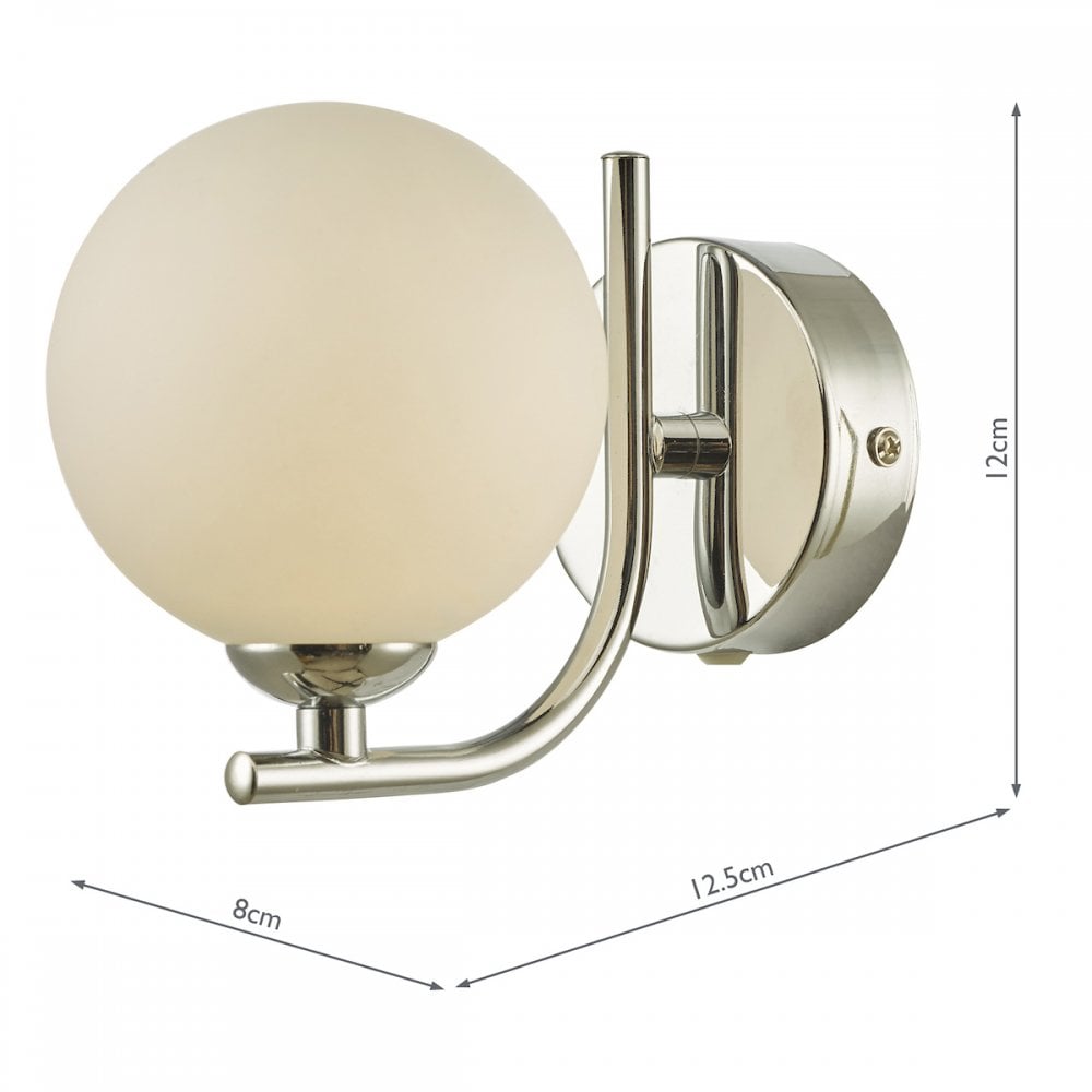 CRA0750-02 Cradle 1 Light Wall Light Polished Chrome Opal Glass