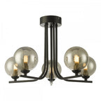 CRA5422-01 Cradle 5 Light Semi Flush Matt Black Smoked Glass
