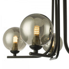 CRA5422-01 Cradle 5 Light Semi Flush Matt Black Smoked Glass