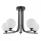 CRA5422-02 Cradle 5 Light Semi Flush Matt Black Opal Glass
