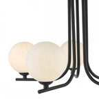 CRA5422-02 Cradle 5 Light Semi Flush Matt Black Opal Glass