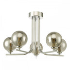 CRA5450-01 Cradle 5 Light Semi Flush Polished Chrome Smoked Glass