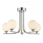 CRA5450-02 Cradle 5 Light Semi Flush Polished Chrome Opal Glass