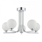 CRA5450-02 Cradle 5 Light Semi Flush Polished Chrome Opal Glass