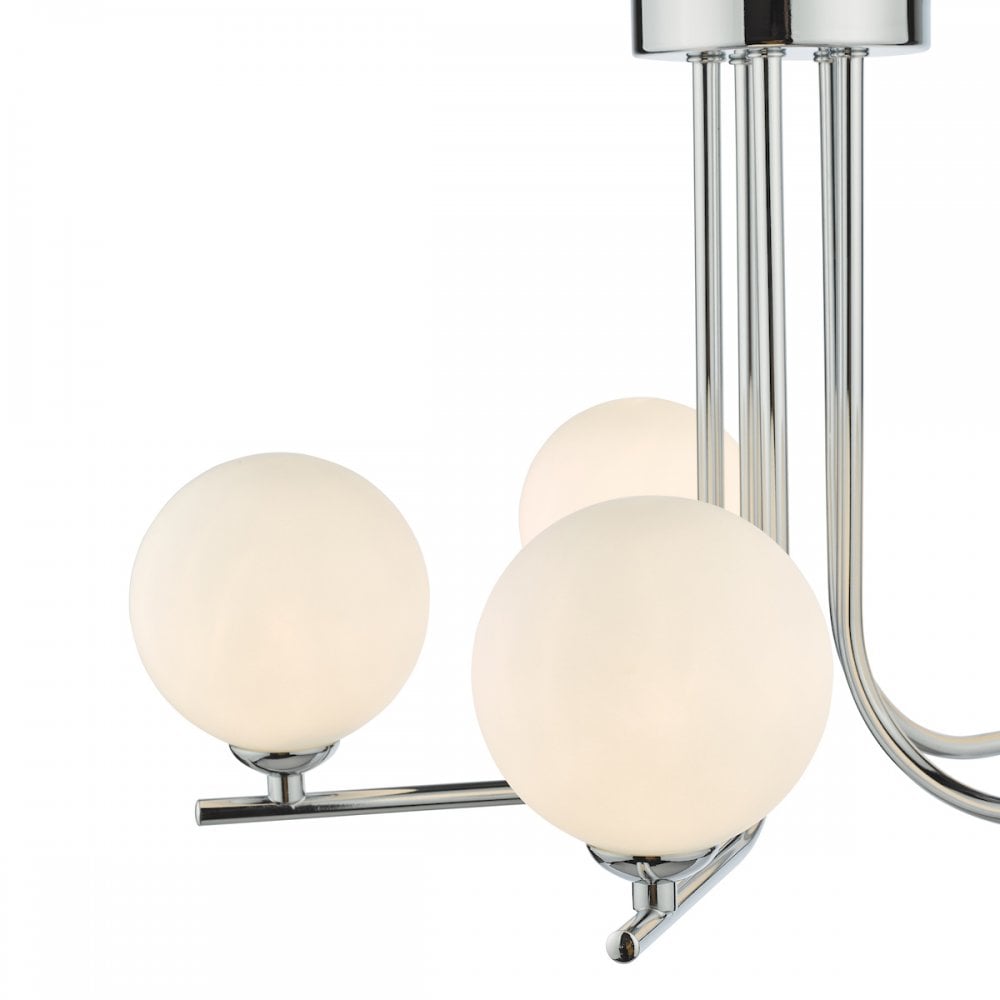 CRA5450-02 Cradle 5 Light Semi Flush Polished Chrome Opal Glass
