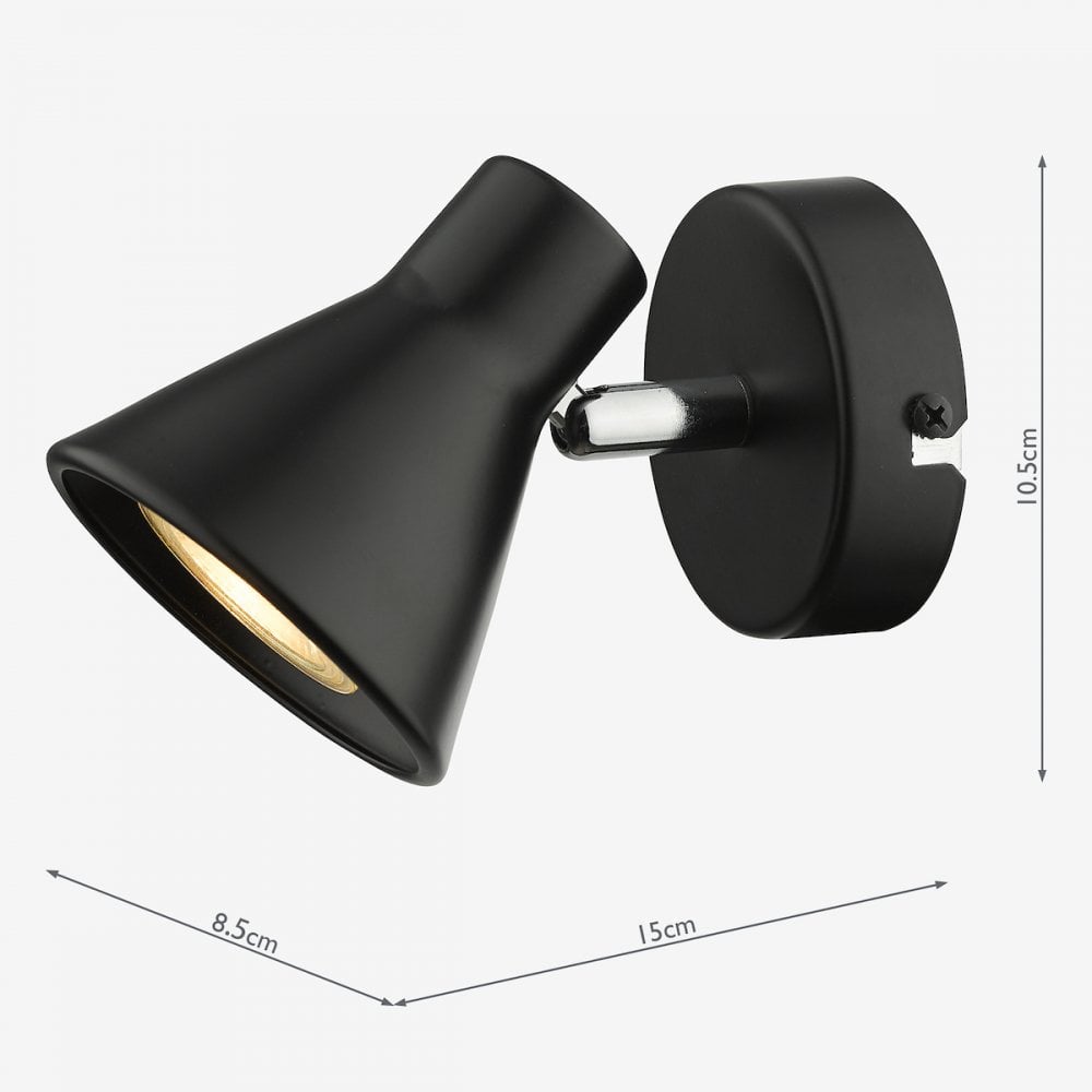 DIZ0722 Diza Single Spotlight Matt Black