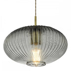 EDM0175 Edmond 1 Light Pendant Smoked Glass Antique Brass Detail