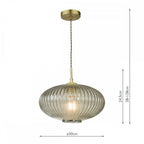 EDM0175 Edmond 1 Light Pendant Smoked Glass Antique Brass Detail