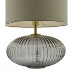 EDM4275 Edmond Table Lamp Smoked Glass Antique Brass Detail With Shade
