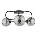 EIS5322 Eissa 3 Light Semi Flush Matt Black Smoked Glass