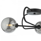 EIS5322 Eissa 3 Light Semi Flush Matt Black Smoked Glass