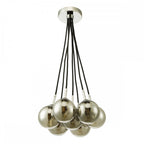 ELP342-01 Elpis 7 Light Cluster Pendant Polished Chrome Smoked Glass