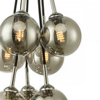 ELP342-01 Elpis 7 Light Cluster Pendant Polished Chrome Smoked Glass