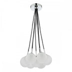 ELP342-02 Elpis 7 Light Cluster Pendant Polished Chrome Opal Glass