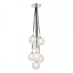 ELP342-02 Elpis 7 Light Cluster Pendant Polished Chrome Opal Glass