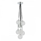 ELP342-02 Elpis 7 Light Cluster Pendant Polished Chrome Opal Glass