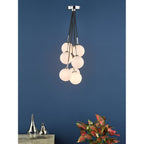 ELP342-02 Elpis 7 Light Cluster Pendant Polished Chrome Opal Glass