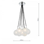 ELP342-02 Elpis 7 Light Cluster Pendant Polished Chrome Opal Glass