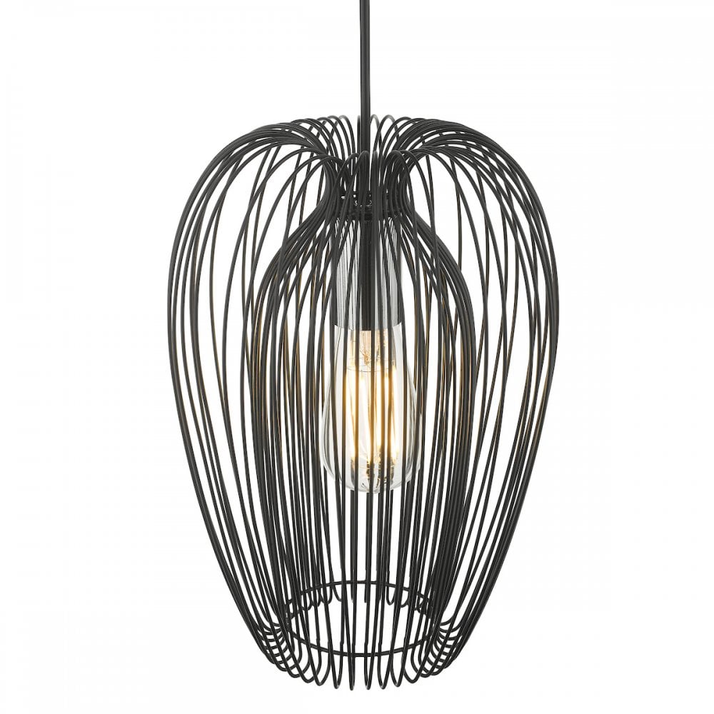 ERO0122 Ero 1 Light Single Pendant Black And Chrome