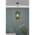 ERO0122 Ero 1 Light Single Pendant Black And Chrome