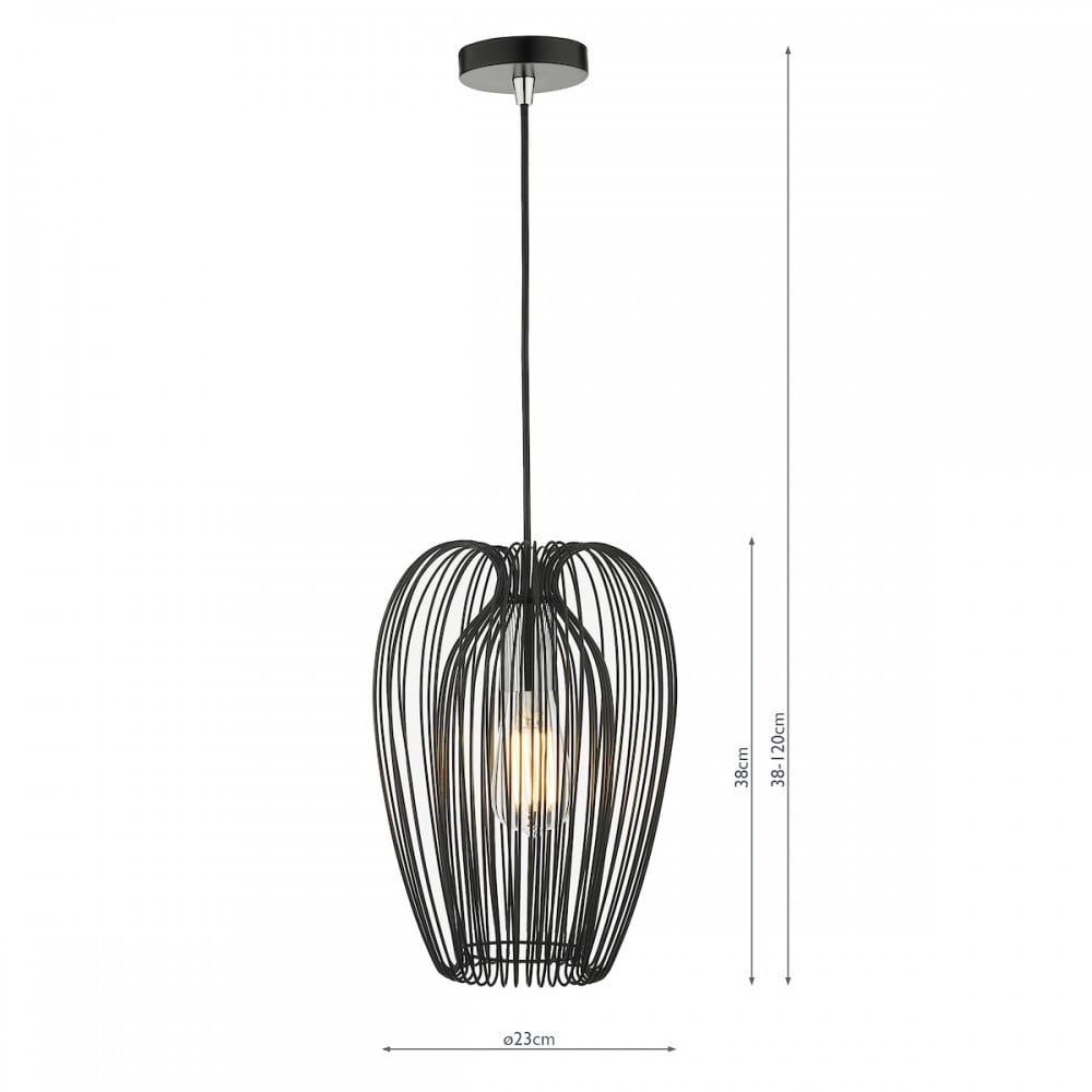 ERO0122 Ero 1 Light Single Pendant Black And Chrome