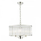 EVE0338 Eveyln 3 Light Pendant Polished Nickel Glass