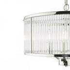 EVE0338 Eveyln 3 Light Pendant Polished Nickel Glass