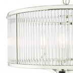 EVE0338 Eveyln 3 Light Pendant Polished Nickel Glass